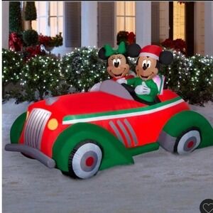 Gemmy Disney Mickey and Minnie in Car Christmas Inflatable 8.5-Foot Wide